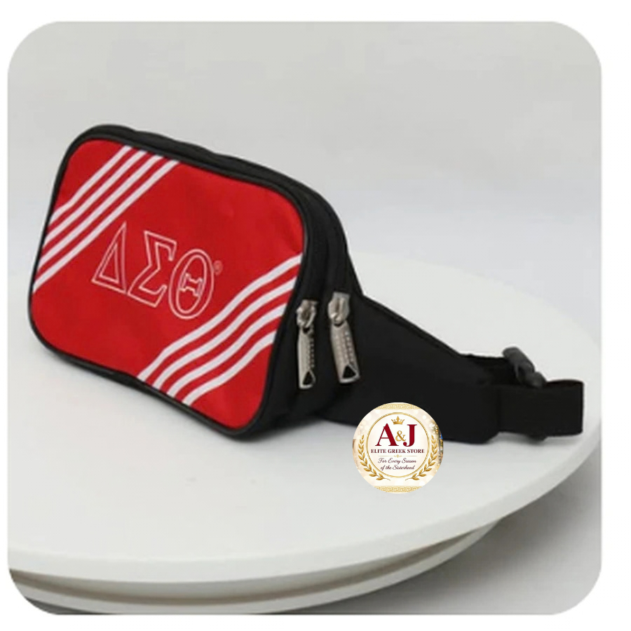 Red, white and black quad-stripe DST belt bag