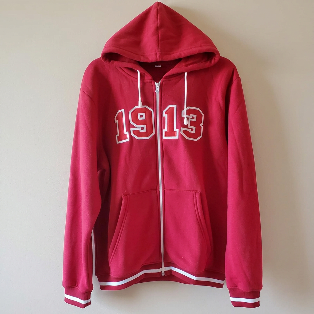 Crimson 1913 full-zip hooded sweat jacket